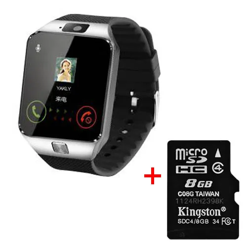 Новые Модные Смарт-часы DZ09 Bluetooth Smartwatch С sim-картой TF Solt шагомер наручные часы для Android IOS смартфонов - Цвет: silver with 8G