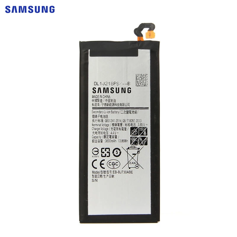 Оригинальная батарея samsung EB-BJ730ABE для samsung Galaxy J7 Pro J730GM J730K SM-J730F SM-J730G SM-J730DS SM-J730FM 3600 мА-ч