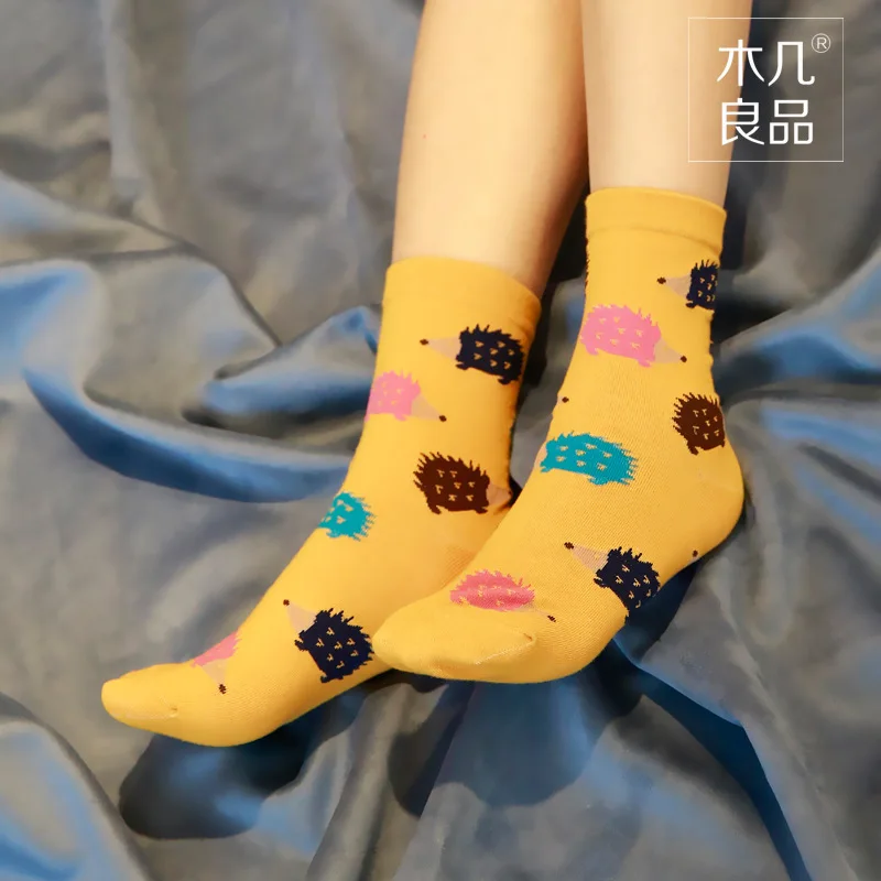 10 Пар/лот Мультфильм женщин носки новые Женские мультфильм ежик шаблон тенденция