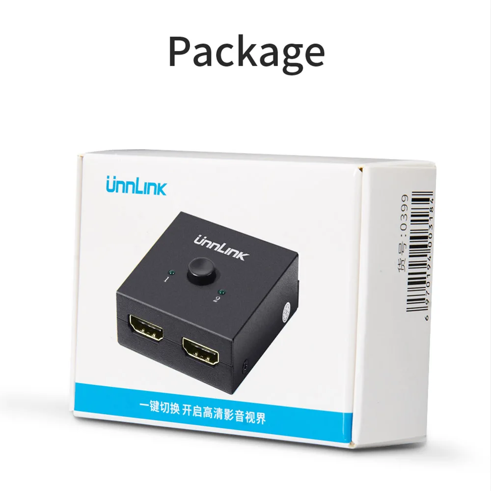 Unnlink HD MI совместимый двунаправленный переключатель UHD 4K @ 60 Гц YUV4:2:2 HDR HDCP2.2 для smart led