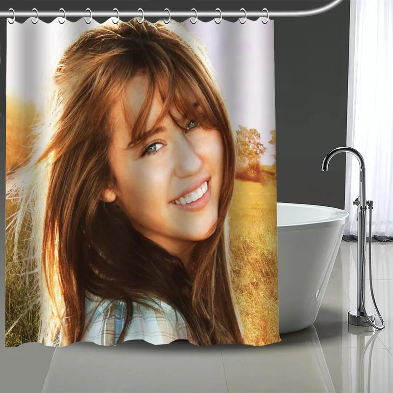 Занавеска для душа Miley Cyrus с принтом водонепроницаемая моющаяся штора из