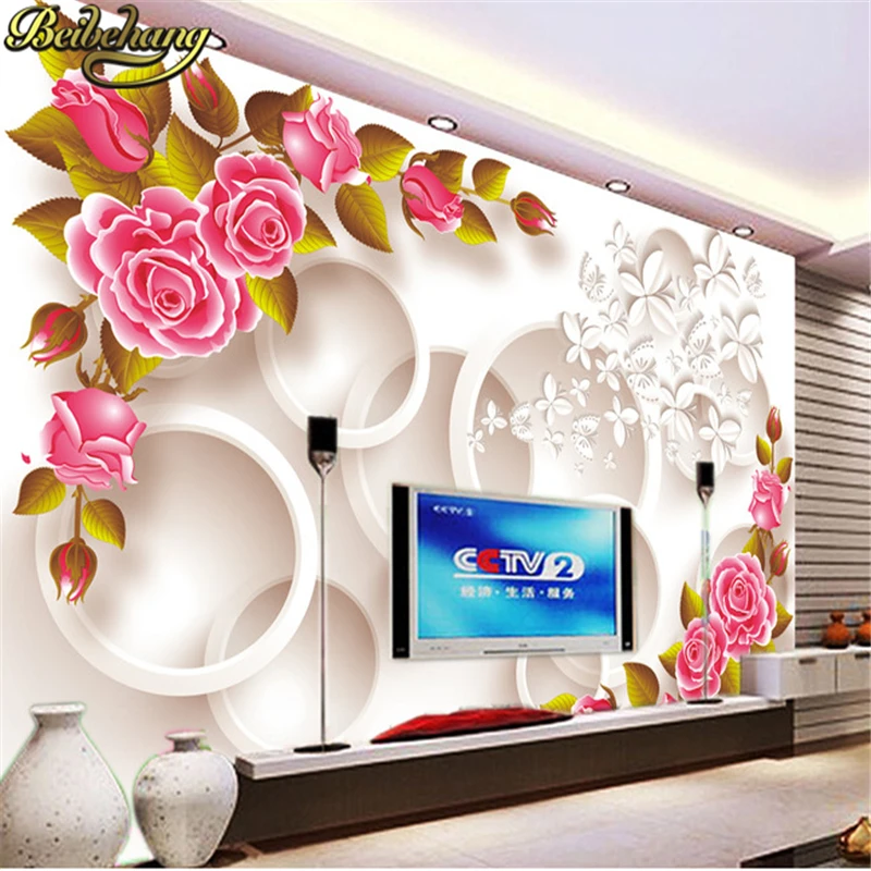 

beibehang wall paper 3d murals wallpaper photo wallpaper for living room Tv sofa background wall paper papel de parede floral