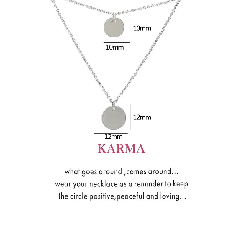 Многослойное ожерелье Karma цепочка на ключицы женское ювелирное изделие подарок