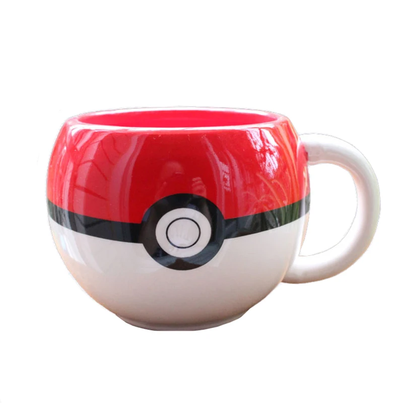 Креативные керамические кружки 320 мл кофейная кружка Pokemon Go Poke Ball Пикачу, кофейная кружка, чайная чашка для мальчика, подарок-сюрприз, красная чашка, посуда для напитков