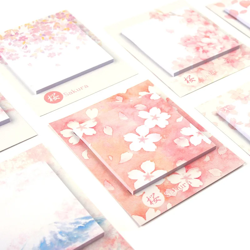 30 страниц клейкие заметки Daisyland Sakura Kawaii блокнот розовый квадратный японские