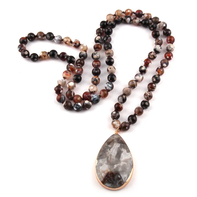 Женское Ожерелье из натурального камня в богемном стиле|Ожерелья с подвеской| |