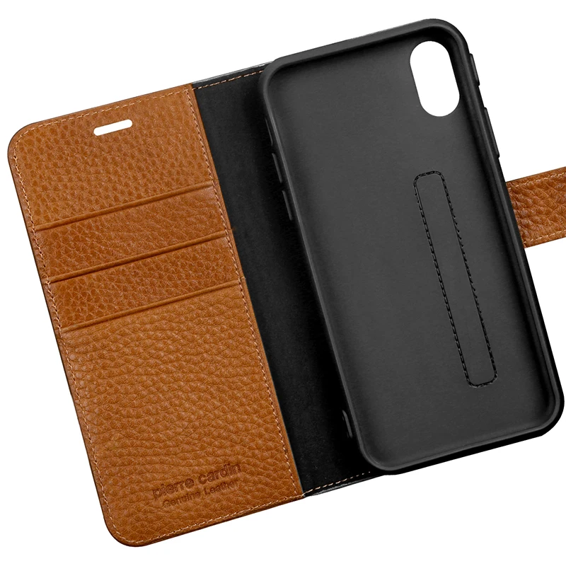 Чехол-Кошелек Pierre Cardin для iPhone X 10 роскошный оригинальный чехол-книжка из