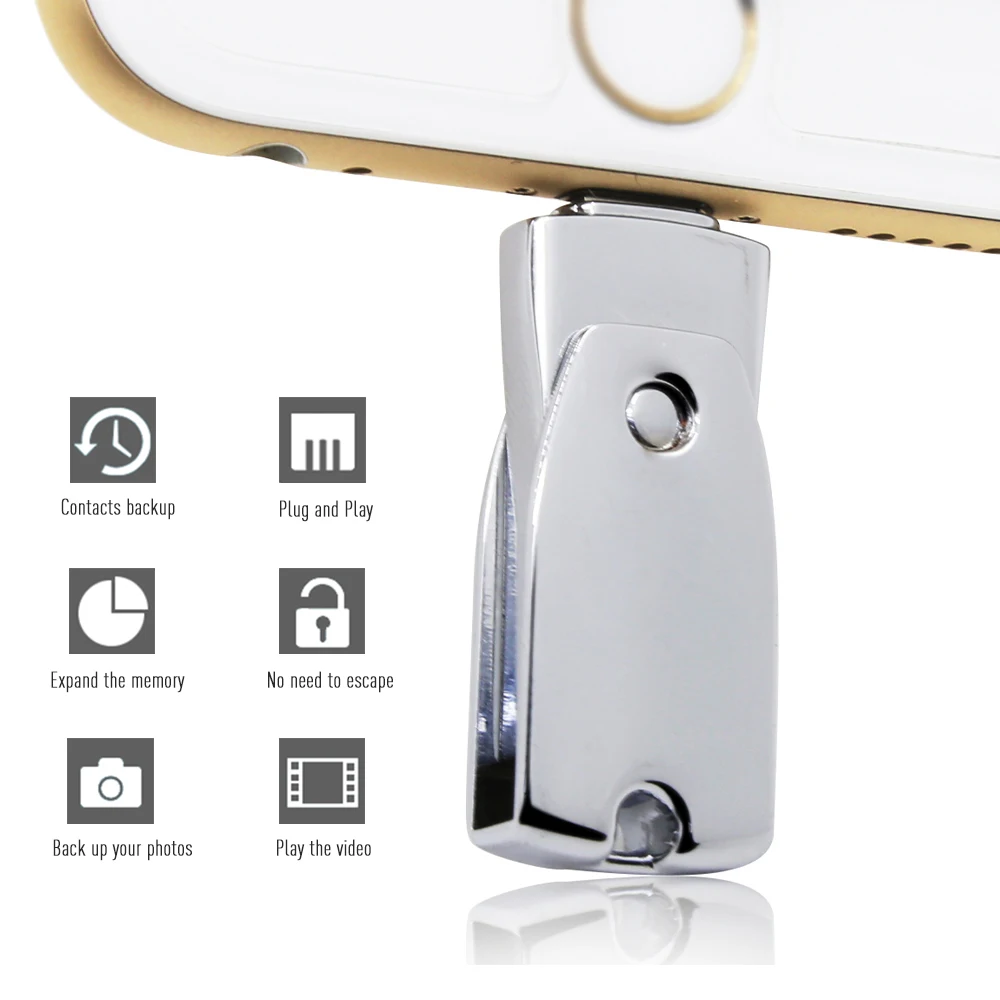 2in1 OTG USB флеш-накопитель металлический для Iphone 6s 7 Plus таблетки мини usb-накопитель