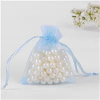 Изготовленный На Заказ bolsas для подарков, 50 шт в наборе, 11x16 см различных цветов рождественские подарочные мешочки под конфеты упаковывая шнурок из органзы подарочные пакеты - Цвет: Light Blue