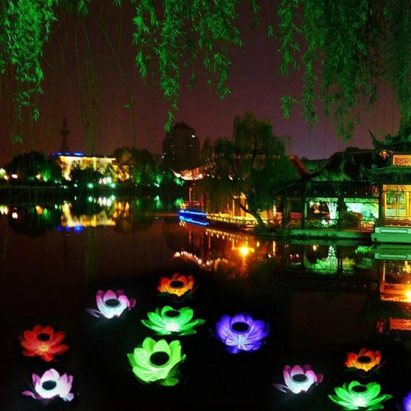

Solar Lotus Lights LED For Lotus Pool Landscape Decorative Lights Light Gradient Garden Supplies