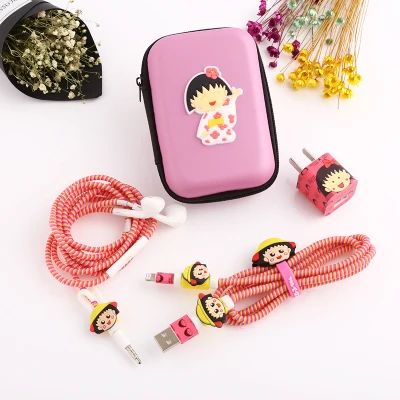 style 3 Для iphone 5, 6, 6s, 7, 8, чехол для наушников, мультяшный USB кабель, защита для наушников, набор с кабелем, Стикеры для намотки, защита спирального шнура - Цвет: style 3
