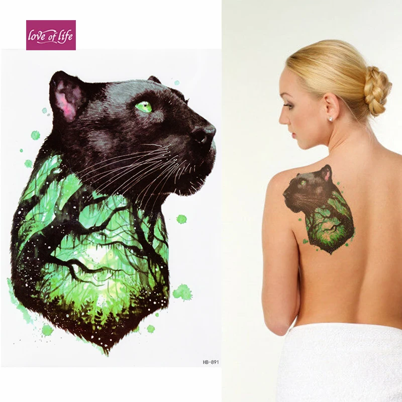 

BLACK PANTHER TEMPORARY TATTOO, TRIBAL, 3D, MENS, WOMENS, STICKER TATTOO ARM