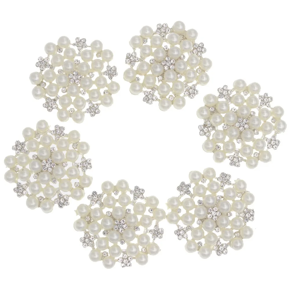 

33mm Round Pearl with Rhinestone Applique Strass Trim Hot fix Cristal Embellishment DIY Flatback Glue on Rhinestone for Clothing