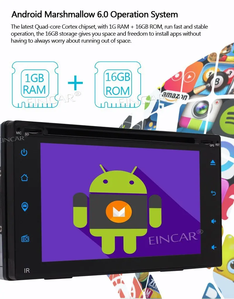 Четырехъядерный Android 6 0 автомобильная стереосистема Bluetooth Авторадио USB SD двойной