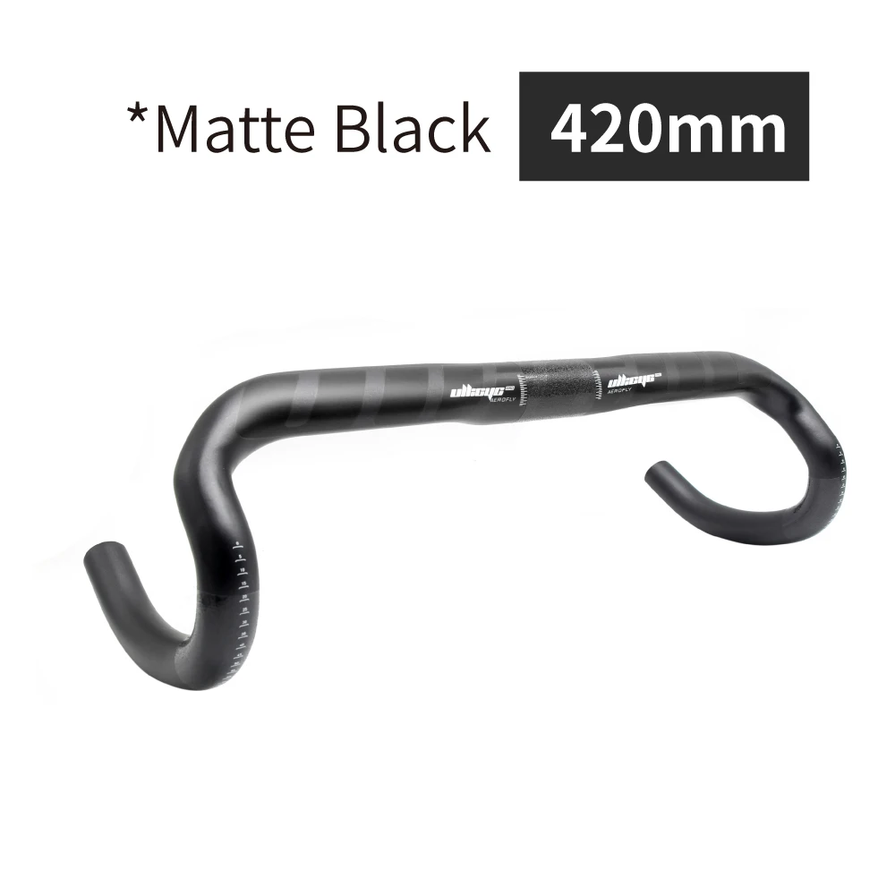 black 420mm matt Новейшая модель; Цвета: черный, белый, красный дорога полностью из углеродного волокна, велосипедный руль для велосипеда из углеродного волокна, велосипедный фонарик для крепления на руле 31,8*400/420/440 мм WB205 - Цвет: black 420mm matt