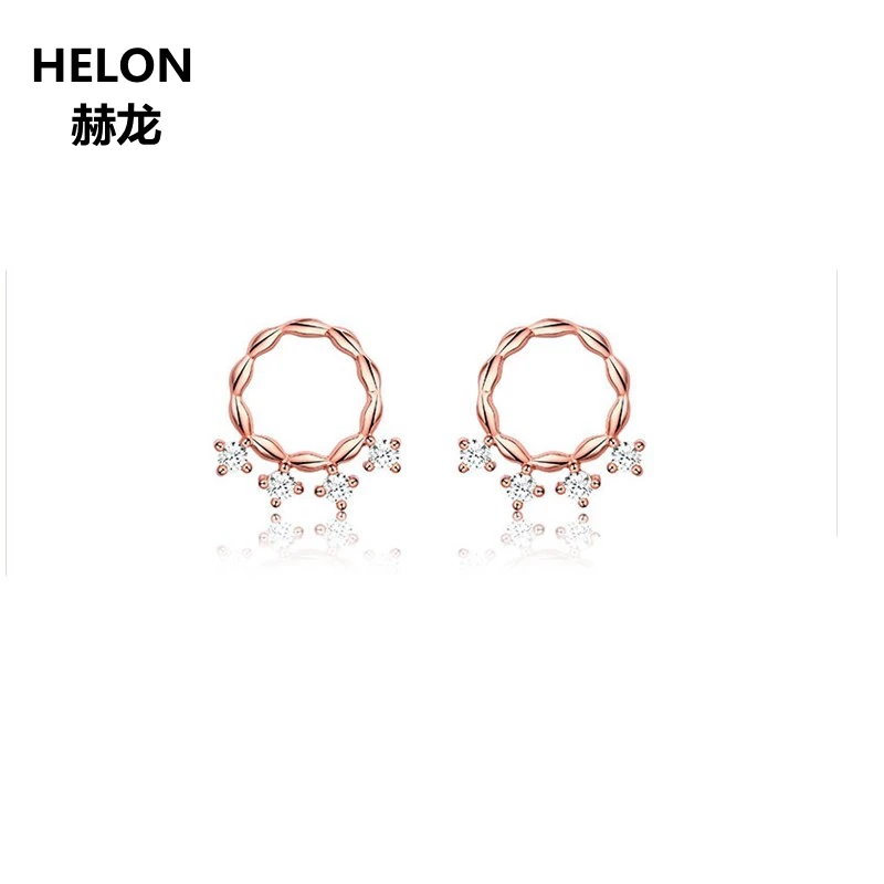 

1/10ct Natural Diamonds Stud Earrings Solid 14k Rose Gold Women Earrings Engagement Wedding Anniversary Party Fine Jewelry