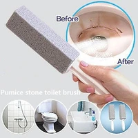 2pcsset portable pumice stone water toilet bowl cleaner brush wand tile sinks bathtubs 360 degrees cleaning tool