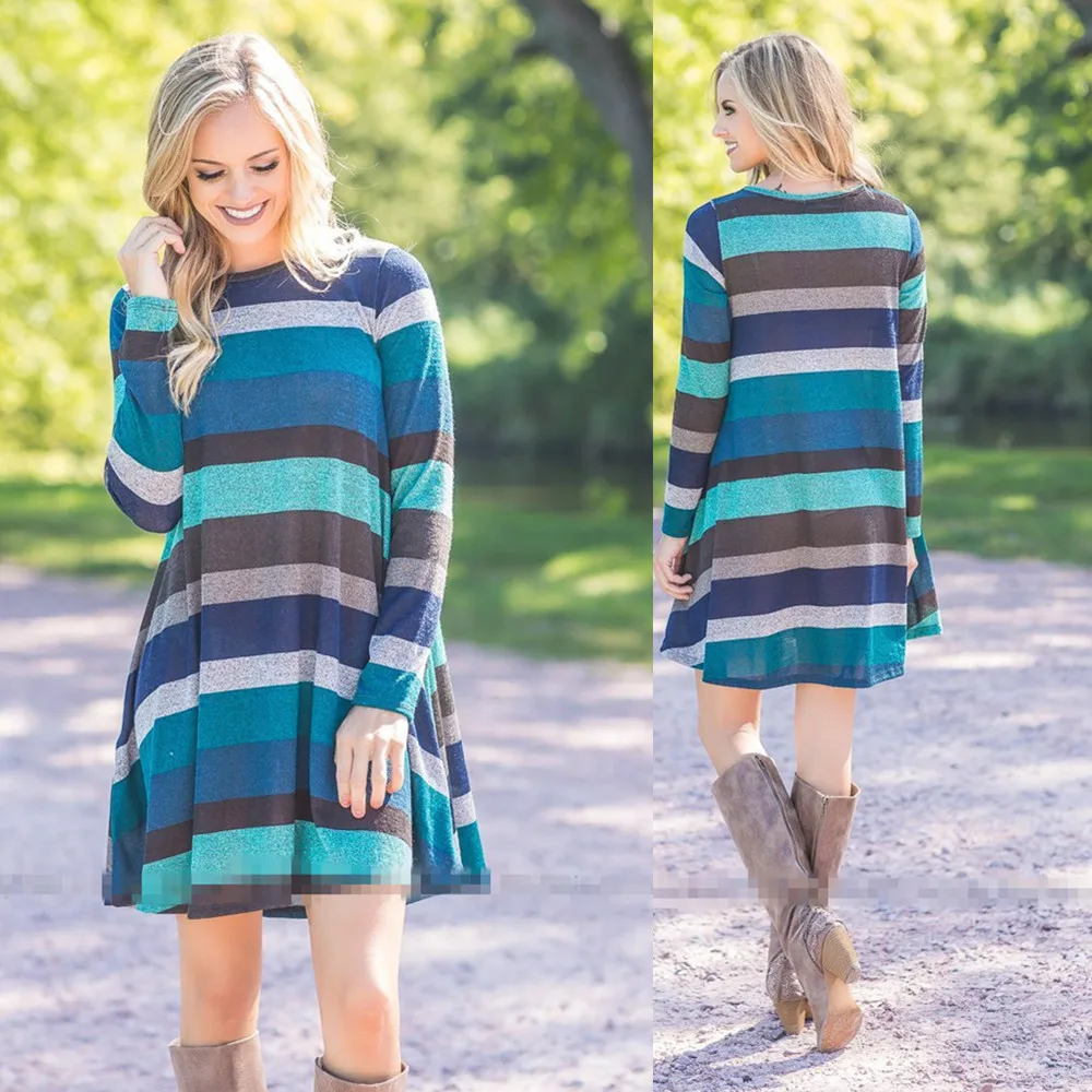 

French Lady's Loose Cashmere Long Sleeves Dress