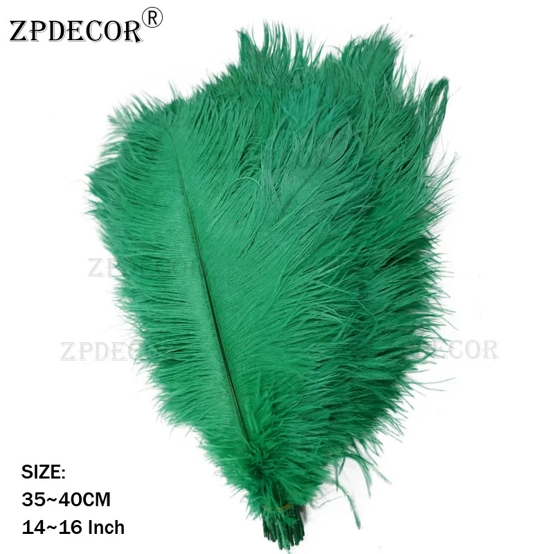 Оливково зелёный ZPDECOR страусиные перья 35-40 см для рукоделия, товары для свадебной вечеринки, карнавальные украшения для танцоров - Цвет: Оливково зелёный