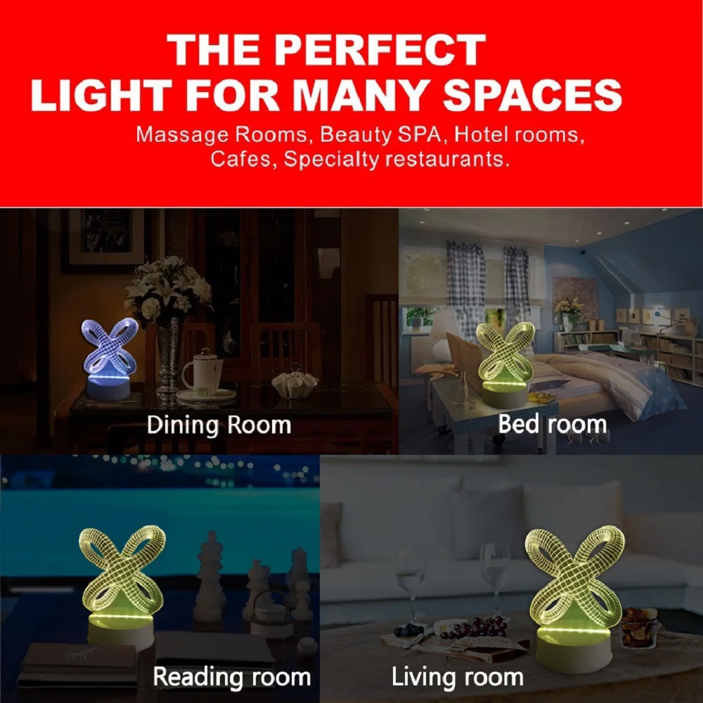 Creative Gift Mixed Color Chocolate Shape Geometry Holiday Atmosphere Decorative 3D Remote Control Lamp Illusion LED Night Light | Освещение