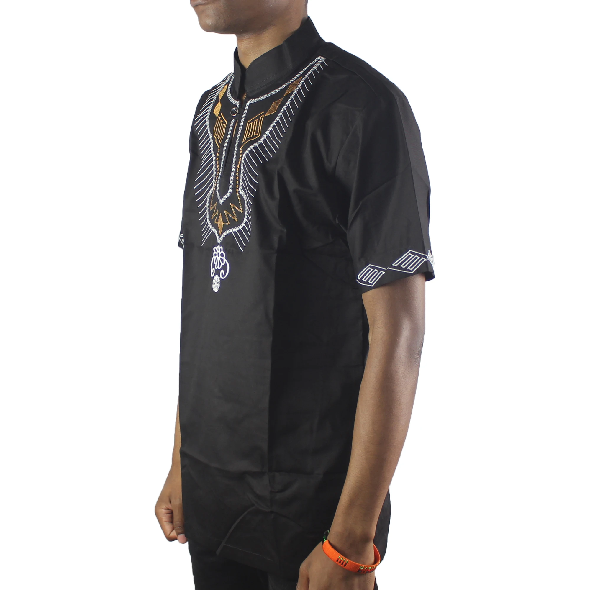 Модная Черная Мужская рубашка Dashiki с вышивкой|Африканская одежда| |
