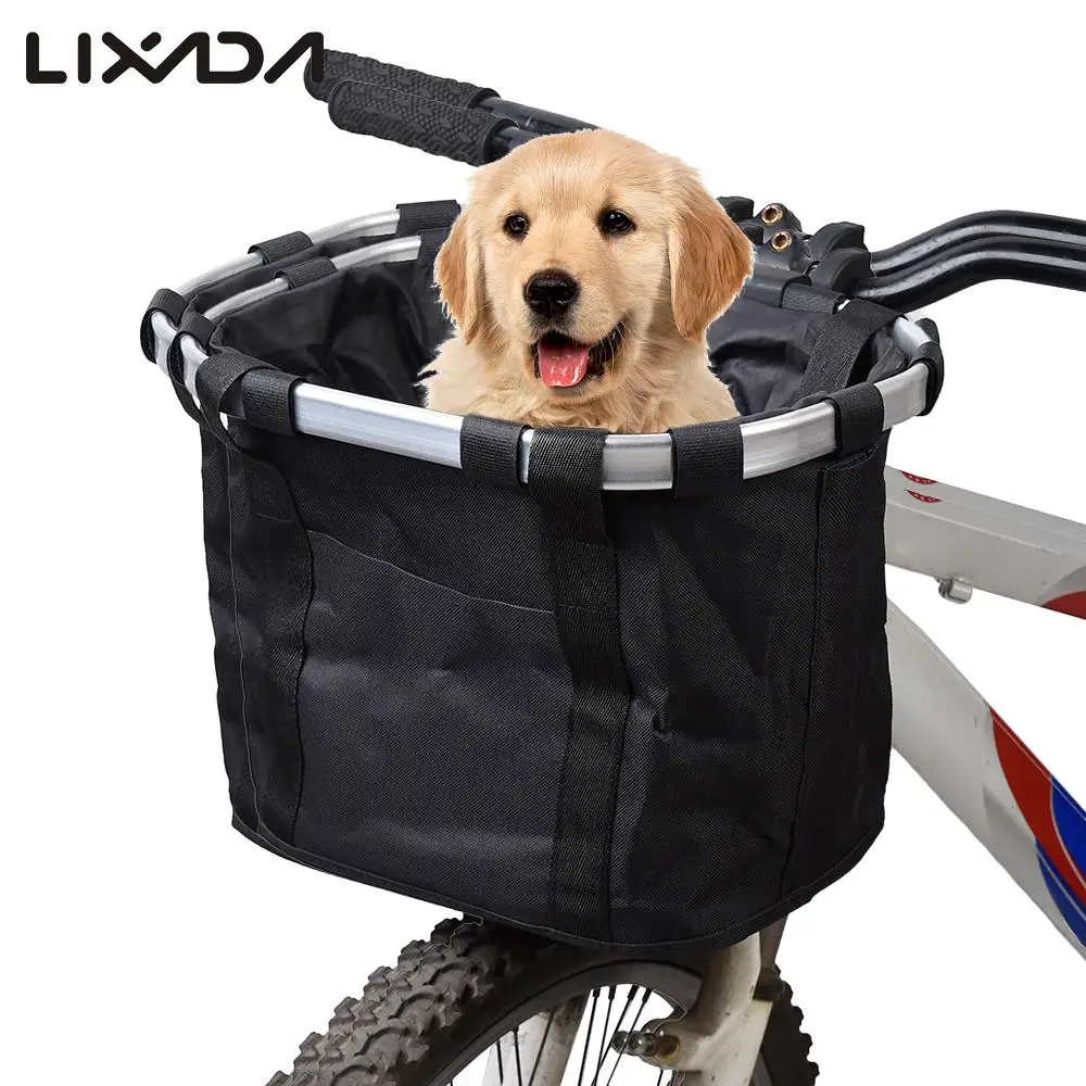Велосипедная сумка передняя холщовая переносная для питомцев со съемным циклом