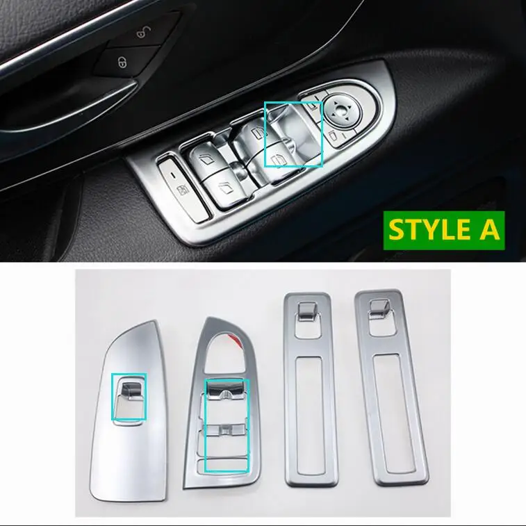 Интерьер для Mercedes-Benz Vito W447- внутренняя ручка двери панель наклейка объемное Окно лифт переключатель Крышка отделка - Название цвета: STYLE A