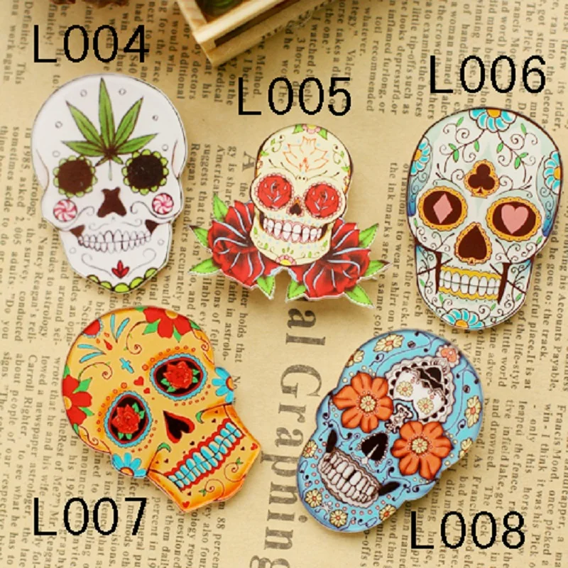 Изготовленные на заказ акриловые значки в форме головы скелета японский