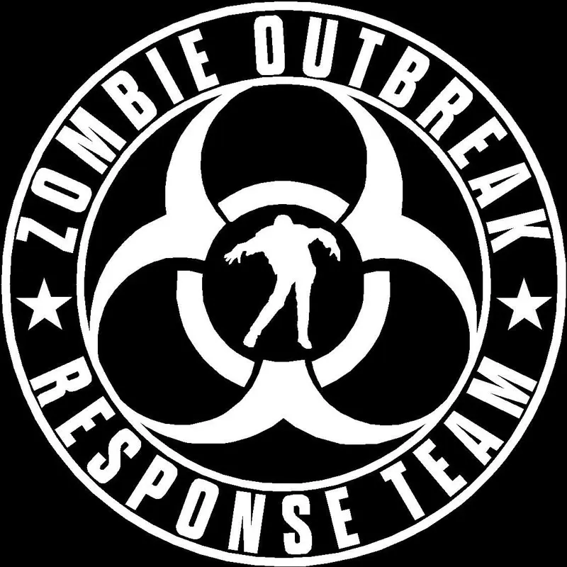 16CM*16CM Zombie Outbreak Reflective Car Styling Stickers Motorcycle Decorating Vinyl Decals Black Sliver C8-0368 | Автомобили и
