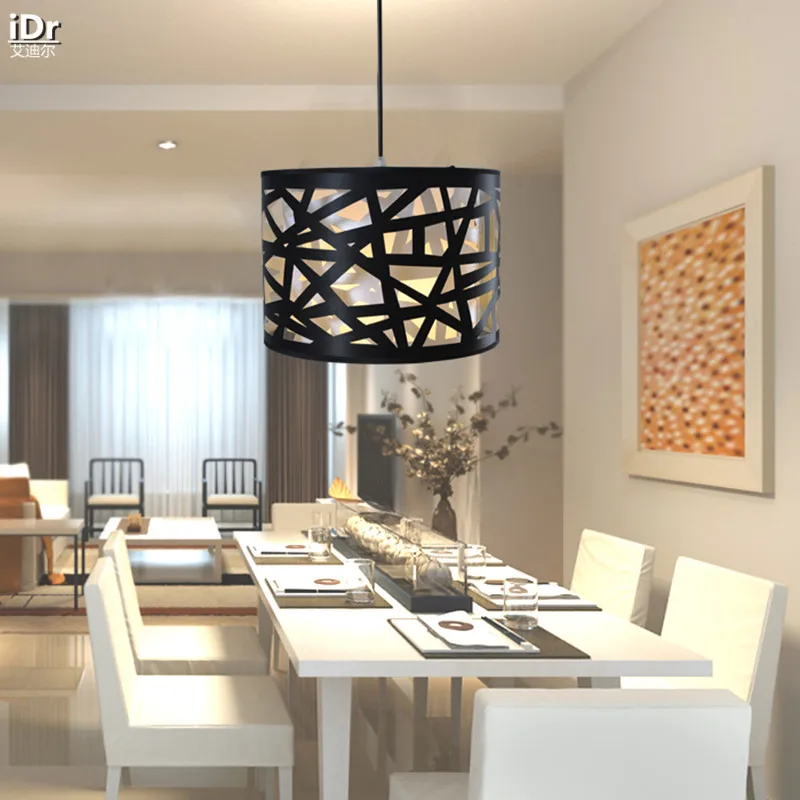 Современный минималистичный одноголовый абажур для ресторана и бара черный