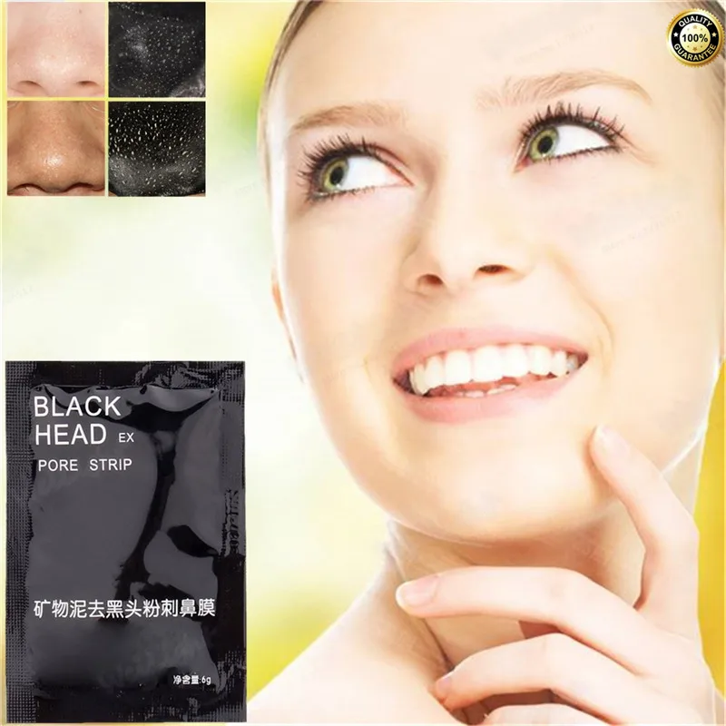 Присасывающая черная маска для лица с клещами сближенная поры на носу черные