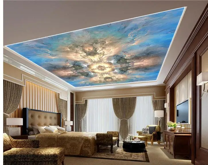 wallpaper 3d ceiling Abstract oil painting marble zenith fresco murals photo for walls | Обустройство дома
