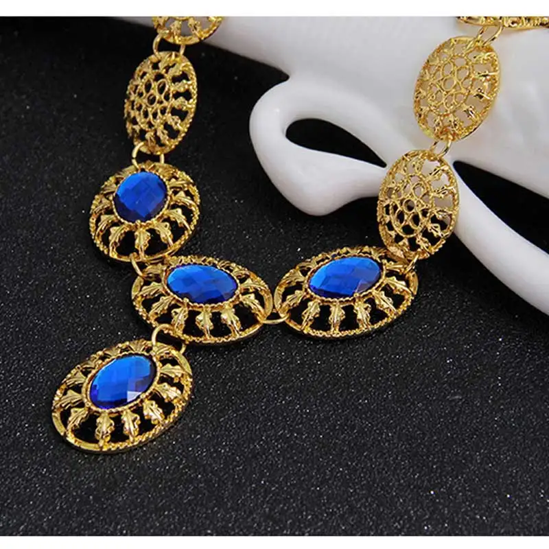vintage jewelry set for bridal wedding african turkish statement necklace earrings india moonso nigeria J2070 | Украшения и