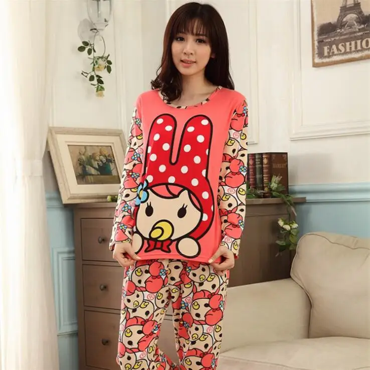 New 2015 Pijama Pyjama Femme Home Clothing Pijamas Mujer Feminino Entero Manga Full Pajamas Adventure Time QQ204 | Женская одежда