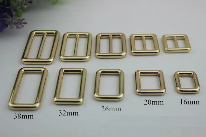 4pcs Metal Gold Tri Glide Squre Ring Buckle for Handbag Belt Adjustment Clasp Webbing Loop Snap DIY Bag Leather Crafts Accessory | Дом и сад