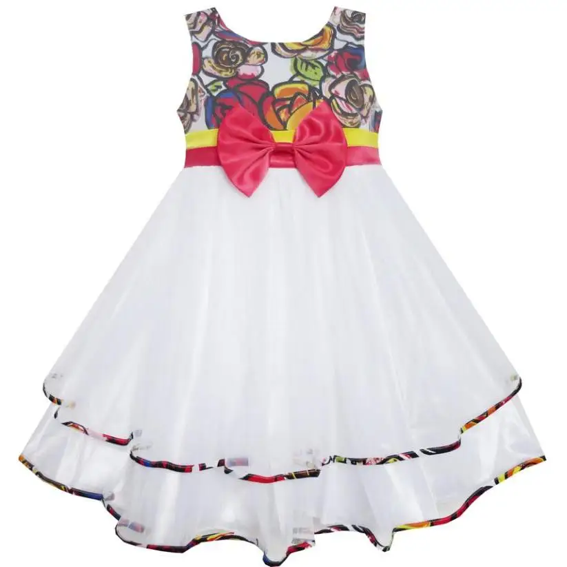 Flower Girl Dress Bohemian Tulle Tiered Layer White Wedding Kids 2020 Summer Princess Party Dresses Children Clothes Size 2-10 | Детская
