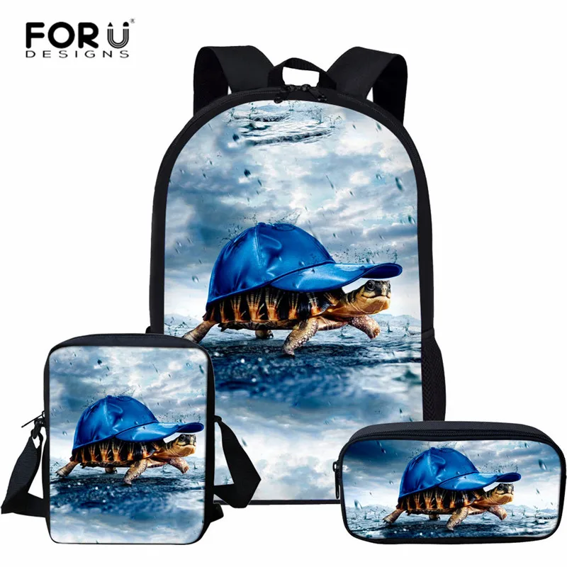 FORUDESIGNS/школьная сумка с принтом морских черепах для подростков мальчиков и