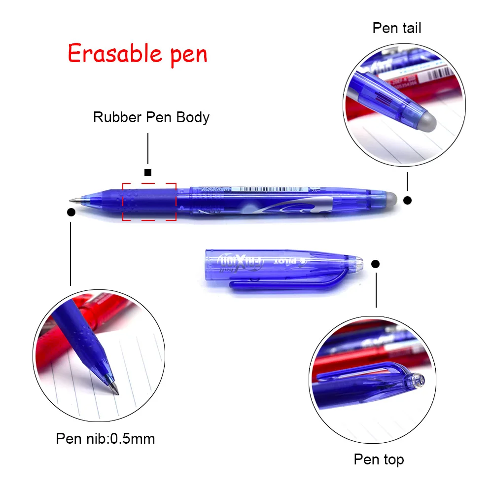 CCCAGYA Japan Pilot Pen LFB 20EF стираемая ручка красного цвета. Черный. Синие заправки 0 5 мм