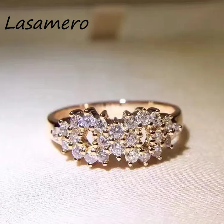 Обручальное кольцо с натуральным бриллиантом LASAMER 0.49CT 18 К розовое золото