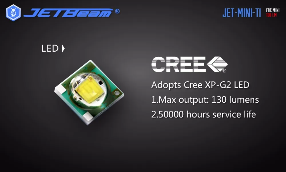 Jetbeam MINI-1 MINI-TI брелок фонарик XP-G2 светодиодный-130 люмен(есть аккумулятор 10180) EDC/Спорт на открытом воздухе/коллекционный фонарь