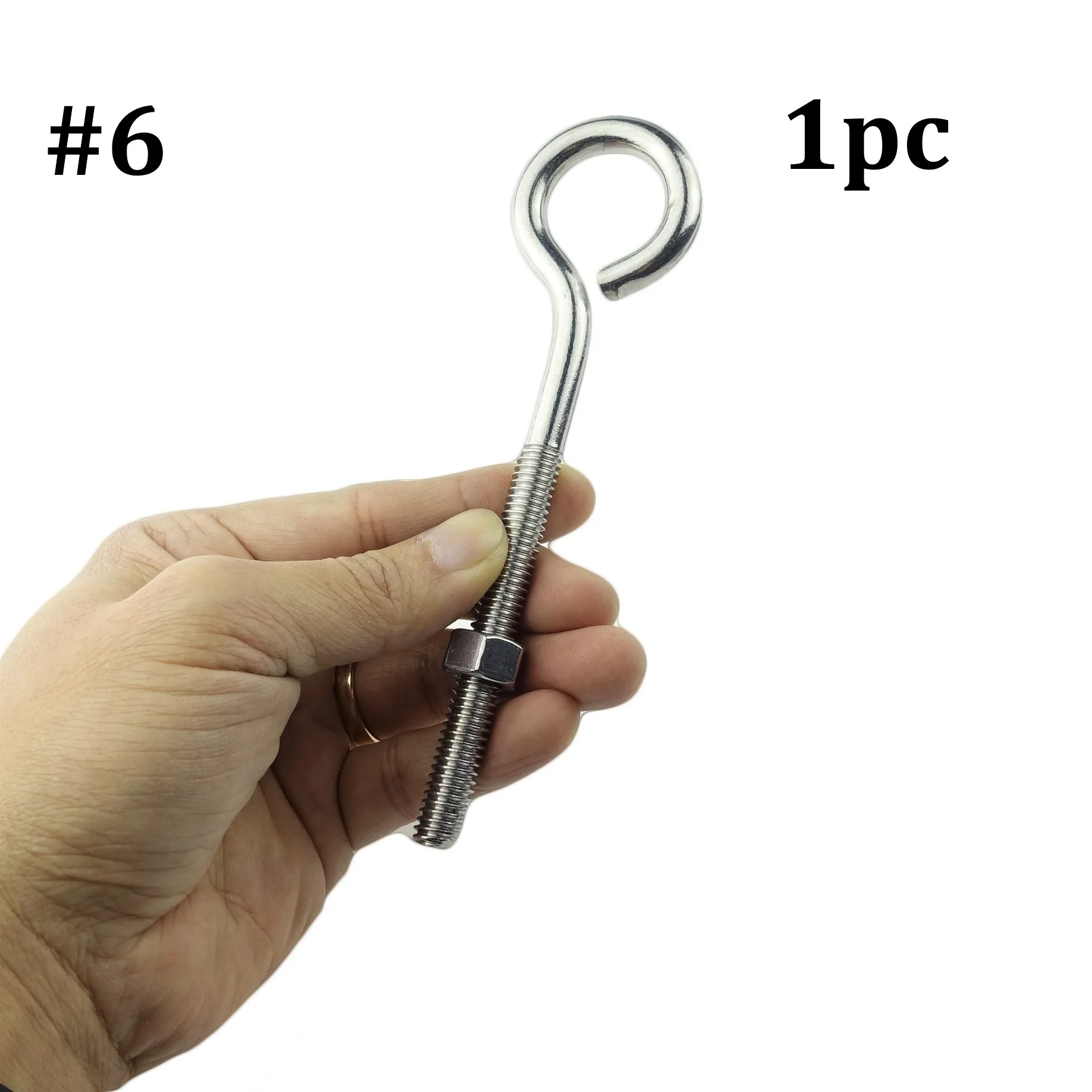 No.6 1pc 5 шт./2 шт./1 шт. большой 304 болт из нержавеющей стали с гайкой в сборе для веревки и крепления кабеля - Цвет: No.6 1pc