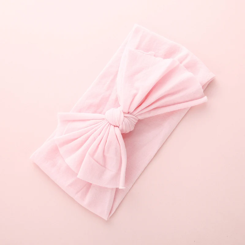 Sytle 1-Crystal pink Бантик бант из нейлона повязки на голову, один размер подходит для большинства Широкий Бант из нейлона тюрбан повязка на голову мягкий тюрбан, аксессуары для волос для маленьких девочек - Цвет: Sytle 1-Crystal pink