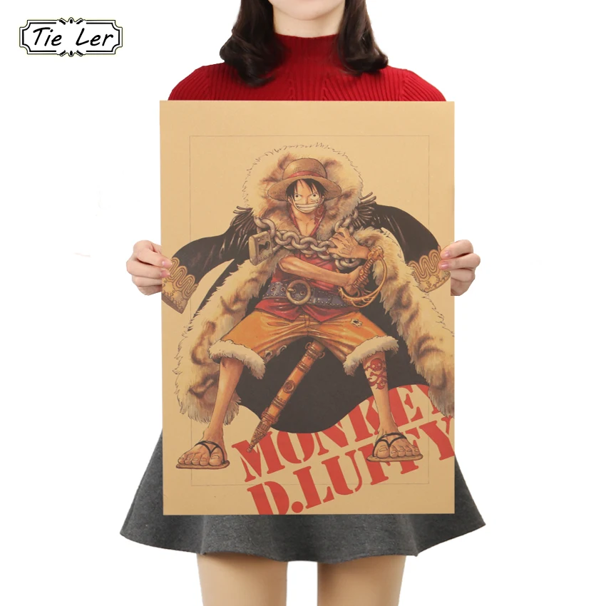 

TIE LER OP Posters Luffy Decorative Paintings Home Decor Wall Stickers Vintage Kraft Paper Anime Poster