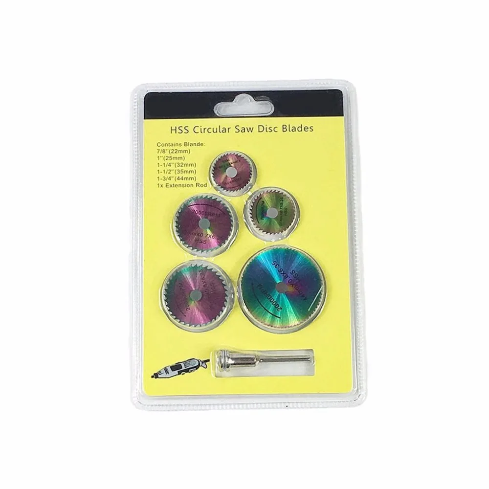 6 шт. HSS набор разноцветных дисковых пильных дисков для резки древесины Dremel