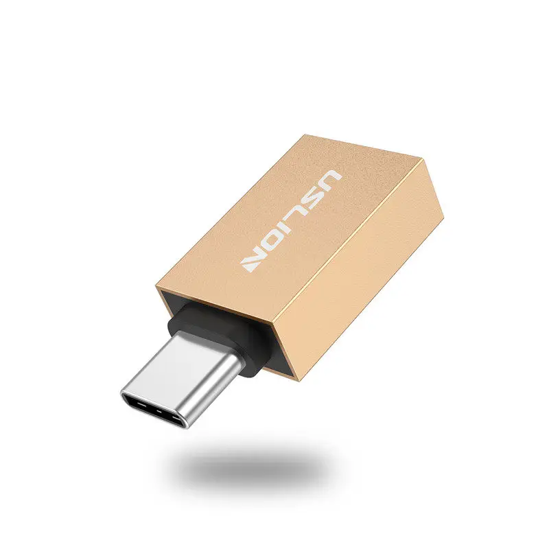 USLION usb type c для Usb 3,0 адаптер OTG type C кабель конвертер для samsung Galaxy S8 S9 OTG адаптер Поддержка передачи данных - Цвет: Золотой
