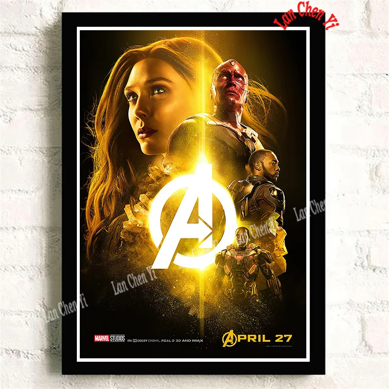 Бургундия Мстители Бесконечность войны Marvel фильм мелованная бумага плакат для Кафе Винтаж Высокое качество печати рисунок ядро декоративная живопись - Цвет: Бургундия