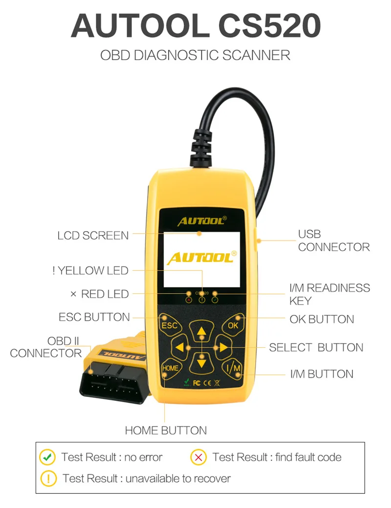 CS520 автомобильный детектор OBD компьютерный диагностический инструмент