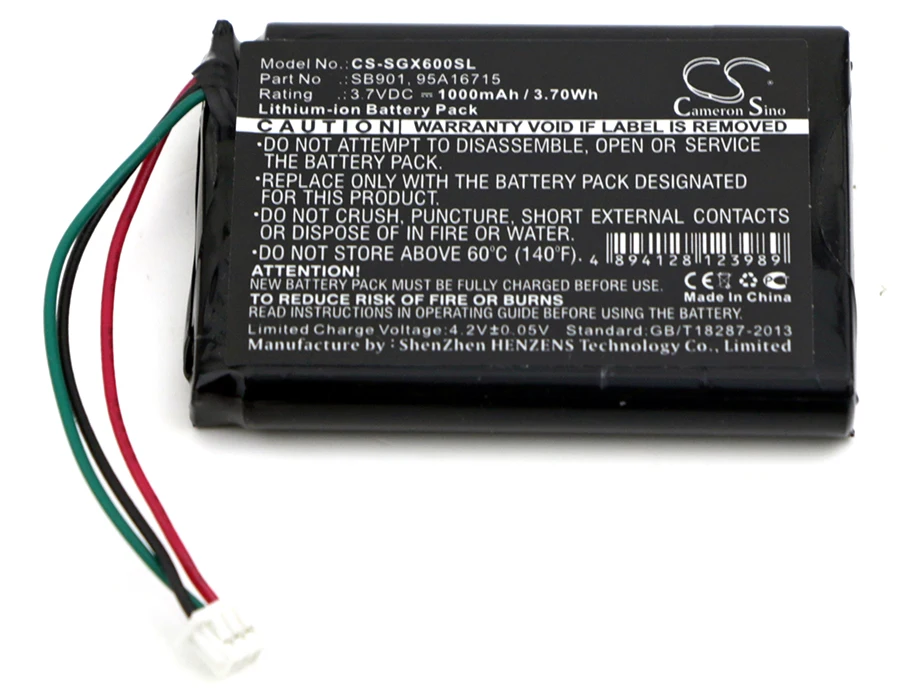 

Cameron Sino 1000mAh Battery 95A16715, SB901 for SHURE MXW1, MXW6, MXW8 Wireless Transmitters