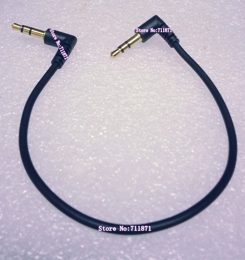 90 градусный двойной изгиб 3 5 стерео аудио линия Короткий Черный Aux кабель секции