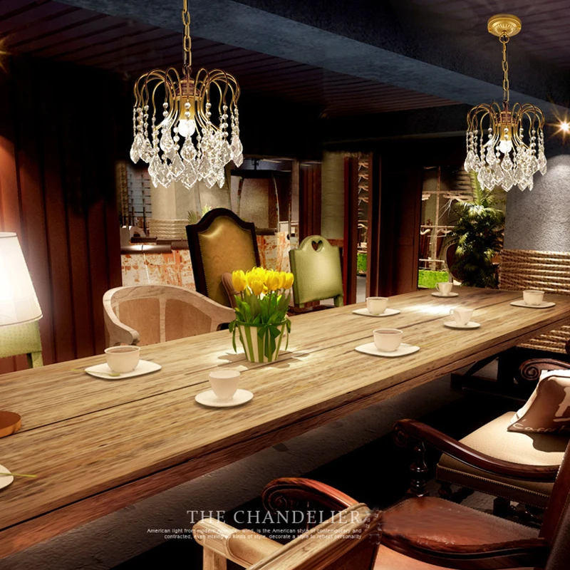 Большие винтажные хрустальные люстры в американском стиле ретро черный/золотой